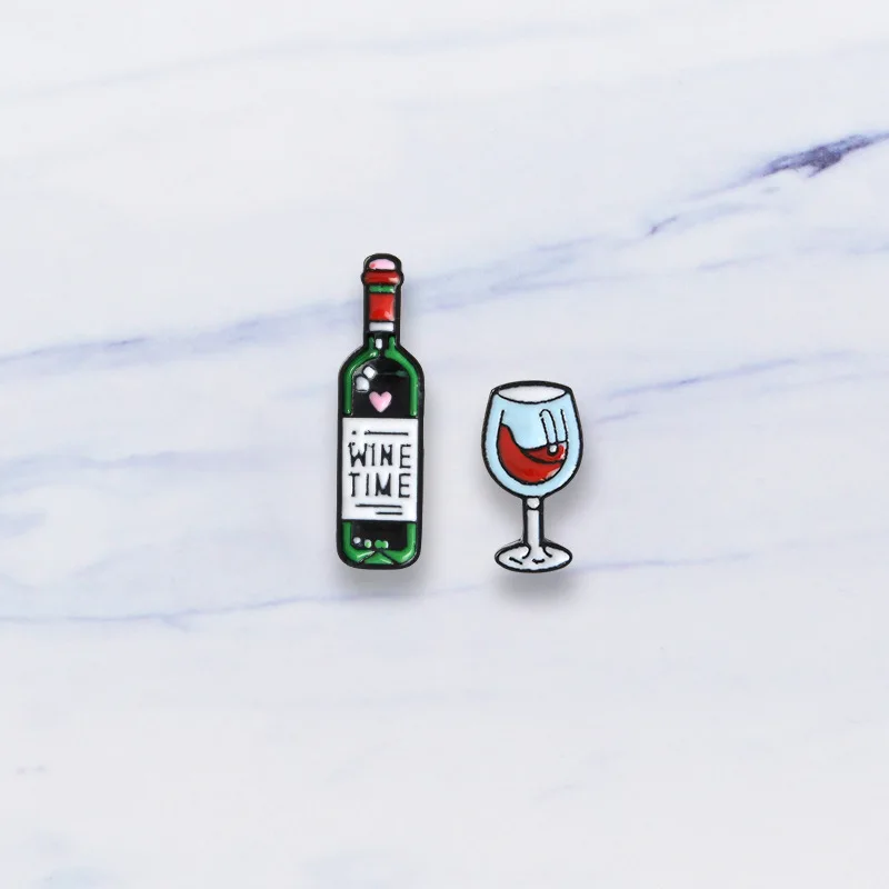 Эмалированная булавка для винной бутылки яркая одежды лацкана пуговица значок