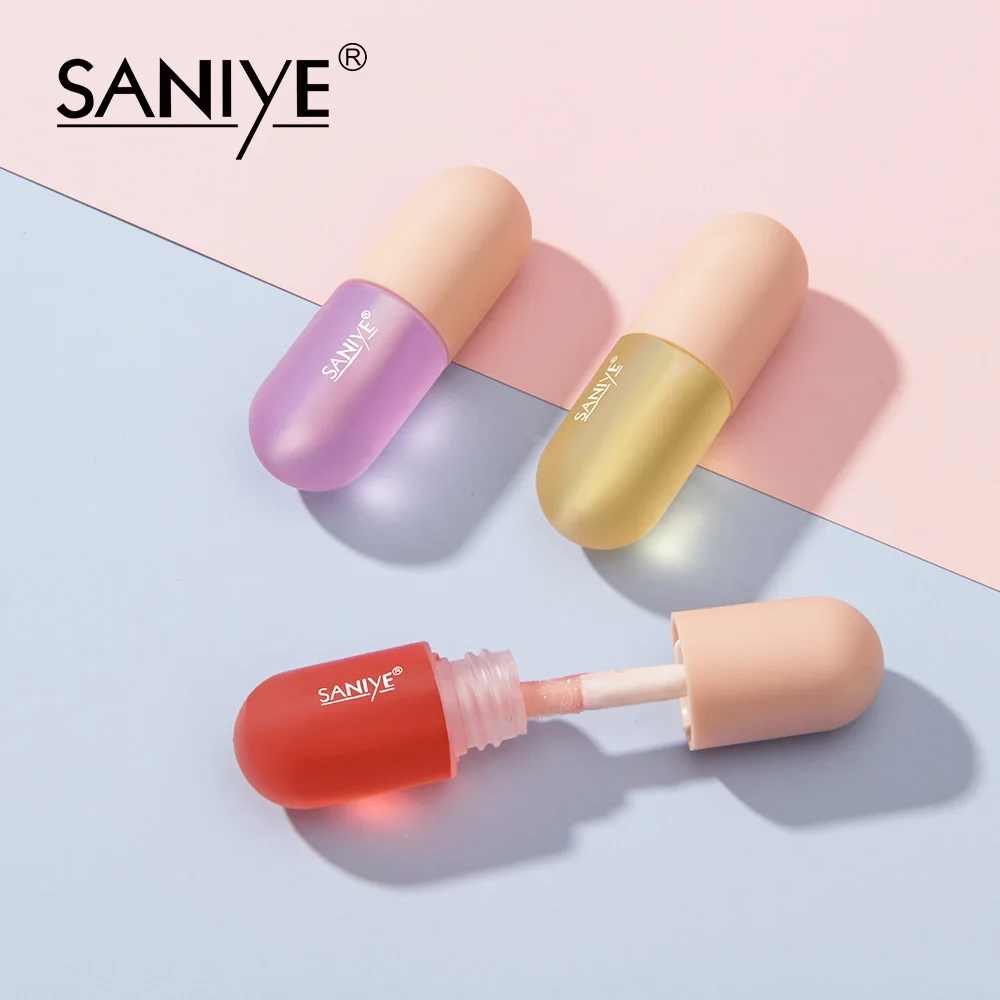 SANIYE фруктовый блеск для губ миниатюрная капсула прозрачный водонепроницаемый и