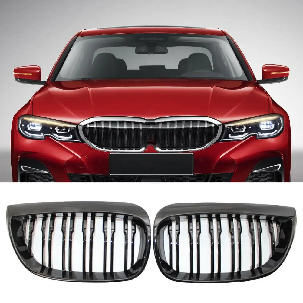

1 Pair Grilles Glossy Easy to Install ABS Front Hood Kidney 51137077129/51137077130 for BMW 1-Series E87 04-07 Car Accessories