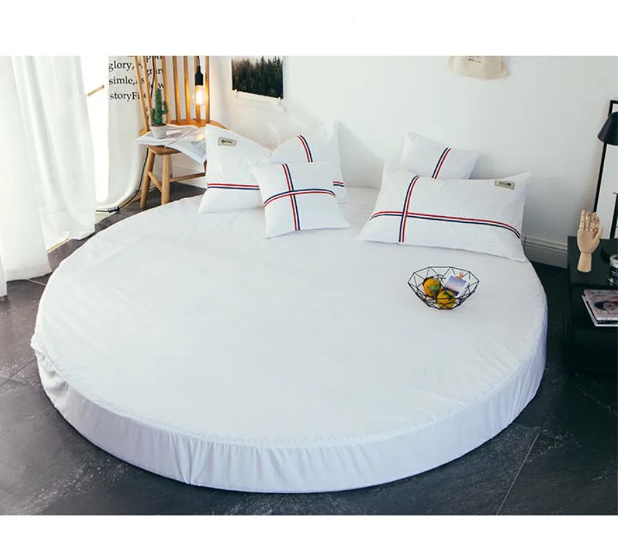 100% натуральный хлопок круглая кровать простой 4 шт. отельный Активный с принтом
