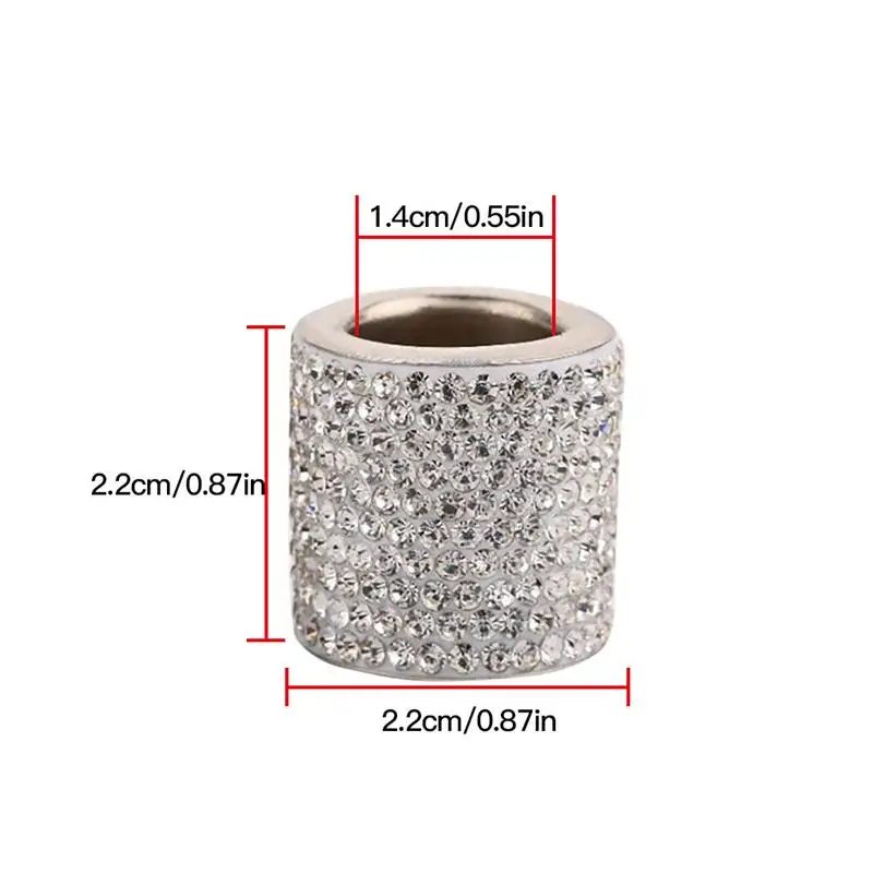 

2pcs Car Seat Rod Diamond Ring Car-styling Car Ornament Bling Icy Crystal Car Seat Headrest Collar Decor Interior Moulding