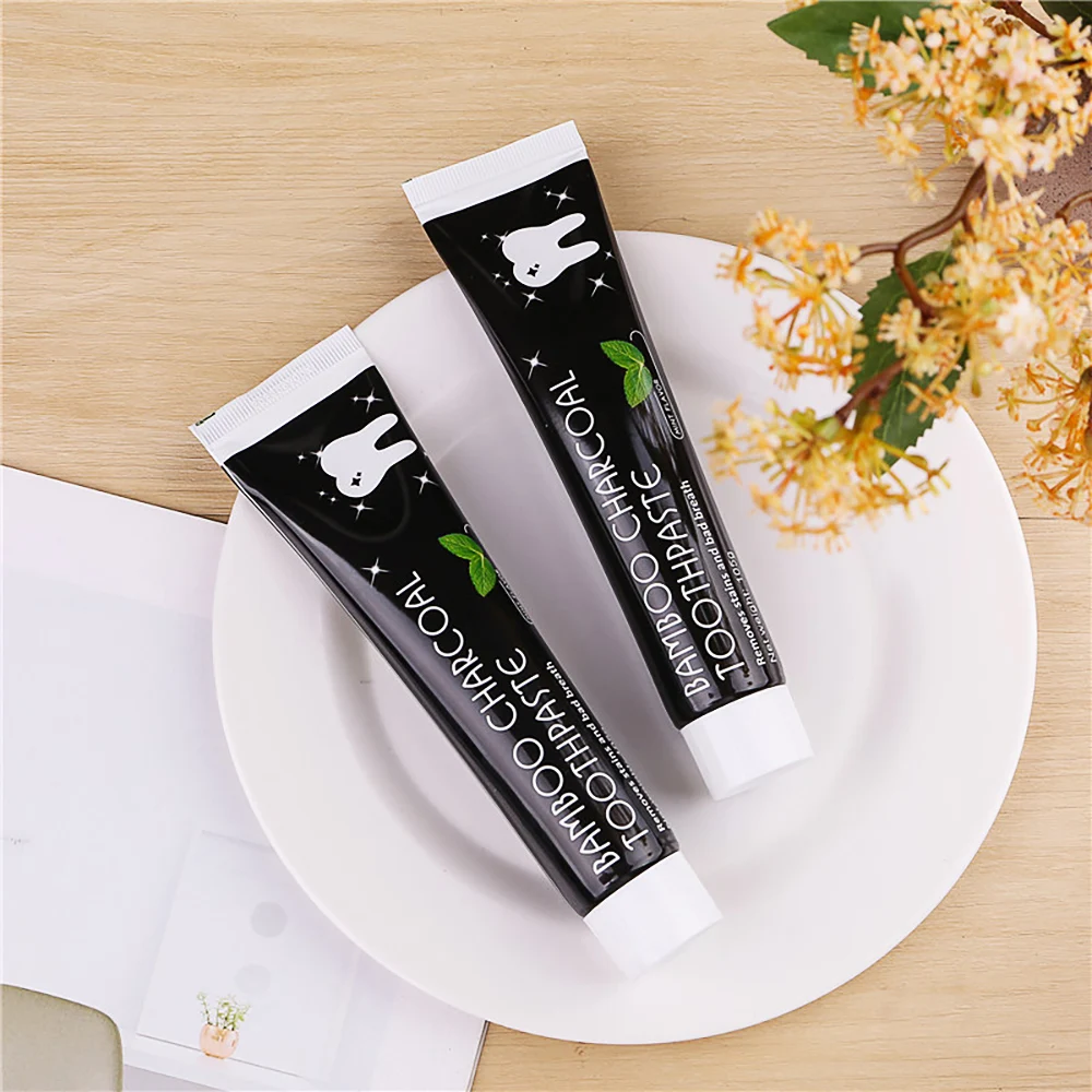 

Natural Charcoal Coconut Shell Bamboo Charcoal Black Toothpaste Deeply Whitening Strengthen Teeth Remove Stains Dental Care