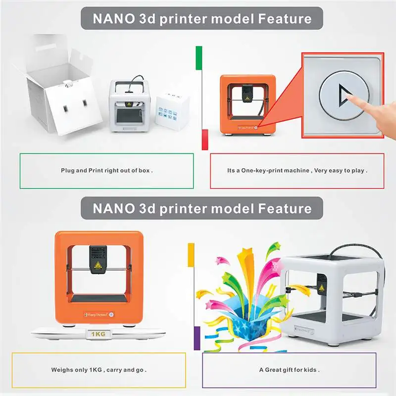 Easythreed Nano мини 3d DIY принтер образовательный бытовой набор принтеров Impresora машина