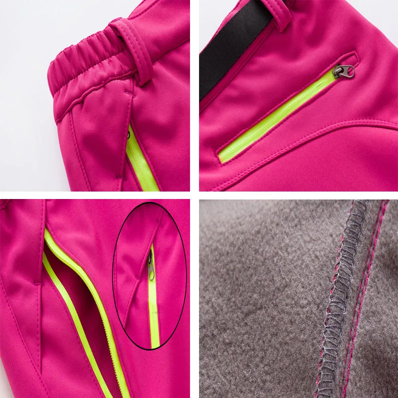 

Trekking Hiking Pants Outdoor Softshell Pants,Winter Thermal Camping Waterproof Patchwork Plus Size Trousers for Women Men S-3XL