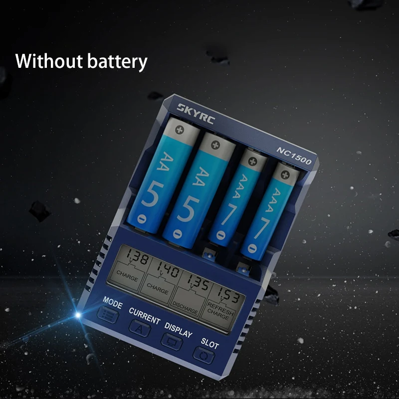 

SKYRC NC1500 5V 2.1A 4 Slots Battery Charger LCD Smart Charger AA AAA Analyzer NiMH Discharge & Refresh