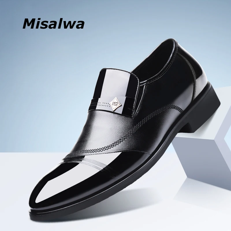 

Туфли Misalwa мужские из лакированной кожи, классические туфли на шнуровке, без застежки, из натуральной воловьей кожи, в британском стиле