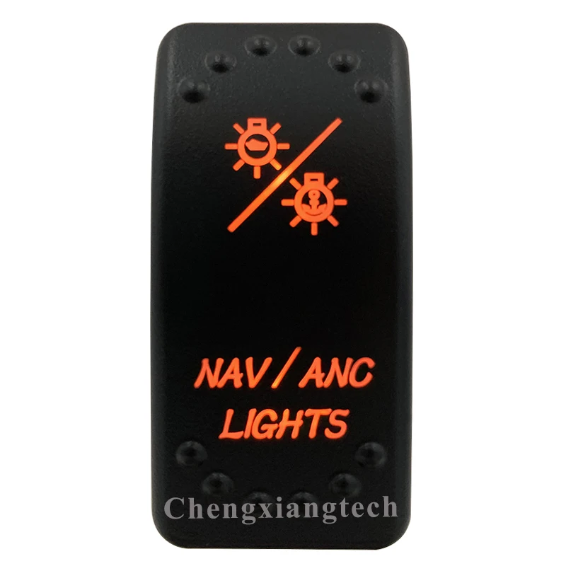

Orange Led- 12V 20A DPDT Rocker Switch ON OFF ON-Laser Eatched- NAV/ANC LIGHTS for Marine Boat Carling ARB Type -Waterproof IP68