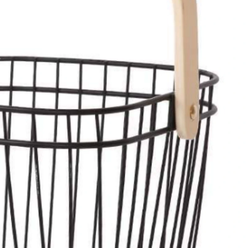 Железная корзина для высушенных фруктов с деревянной ручкой | Дом и сад