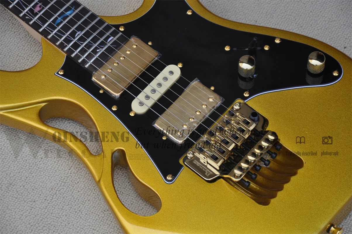 

Custom Made Electric Guitar,77 Golden Guitar,Basswood body,color shell fingerboard HSH pickups 24 Frets