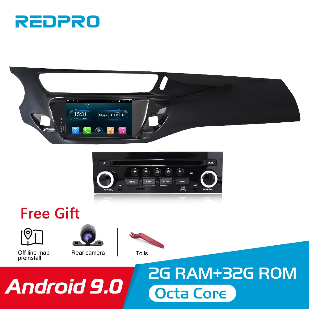 Автомобильный DVD плеер Octa Core 2GRAM Android 9 0 для Citroen C3 DS3 2010 2013 2014 2016 GPS навигация
