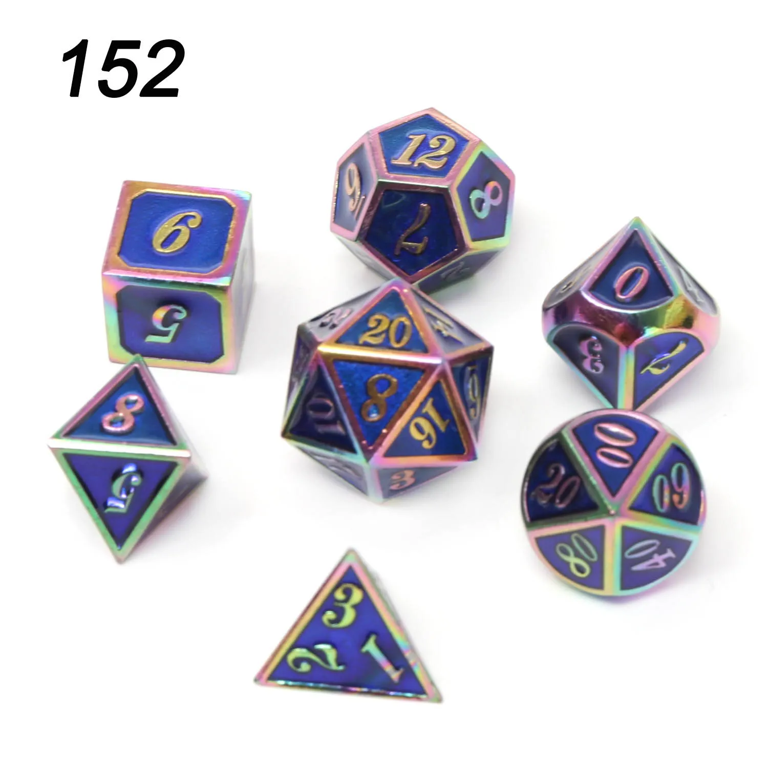 152 Chengshuo игральные кости DND Металл РГП набор многогранных подземелья и дракон черный настольные игры цинковый сплав зеленый цифровой d& d кубики шаблон d6 - Цвет: 152