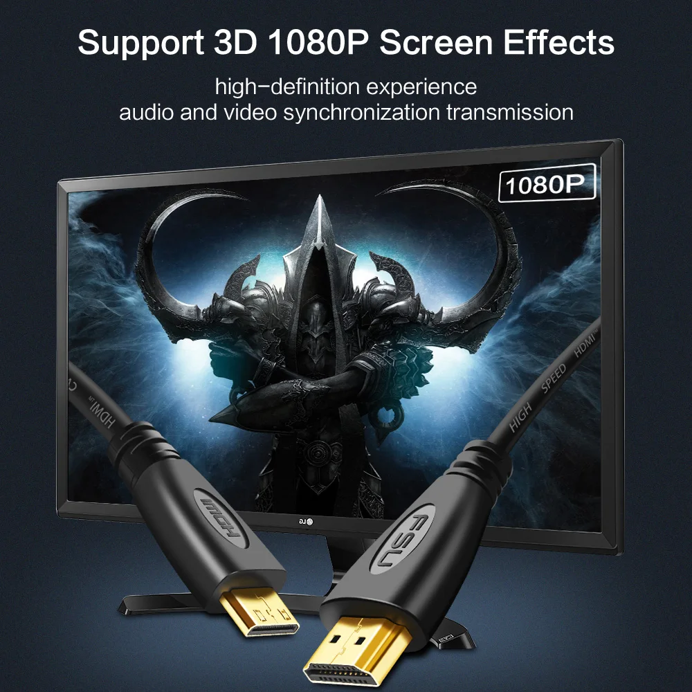 Мини-hdmi-hdmi кабель 1080p 3D Высокоскоростной адаптер позолоченный штекер для камеры монитор проектор ноутбук ТВ 1 м, 1,5 м, 2 м, 3M, 5 м