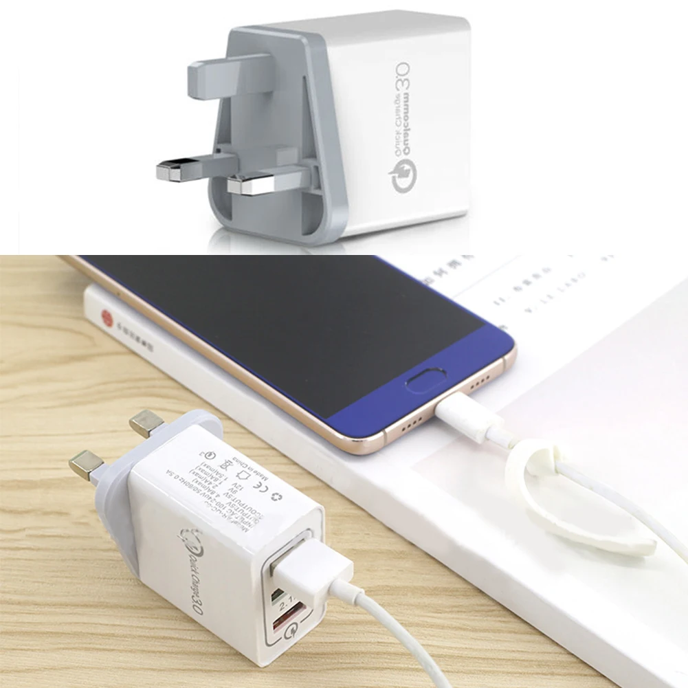 Мобильный телефон Qc3.0 зарядное устройство британский стандарт Three быстрая