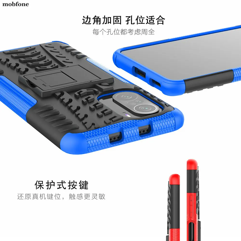 Противоударный прочный армированный чехол для Xiaomi Redmi K40 2 в 1 чехол-подставка