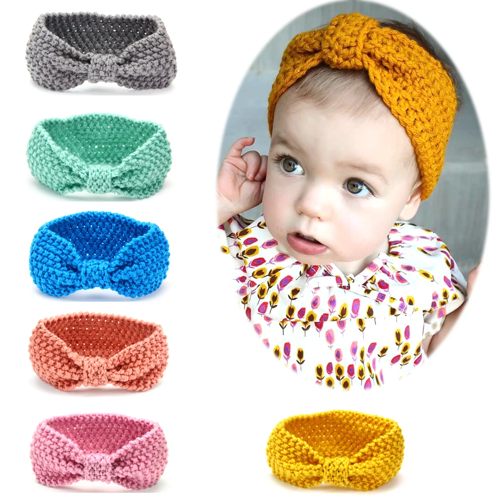 

1Pc Bohemian Baby Headbands for Girls Turban Knotted Head Wrap Knitted Elastic Infant Baby Girl Headwear Hair Accessories
