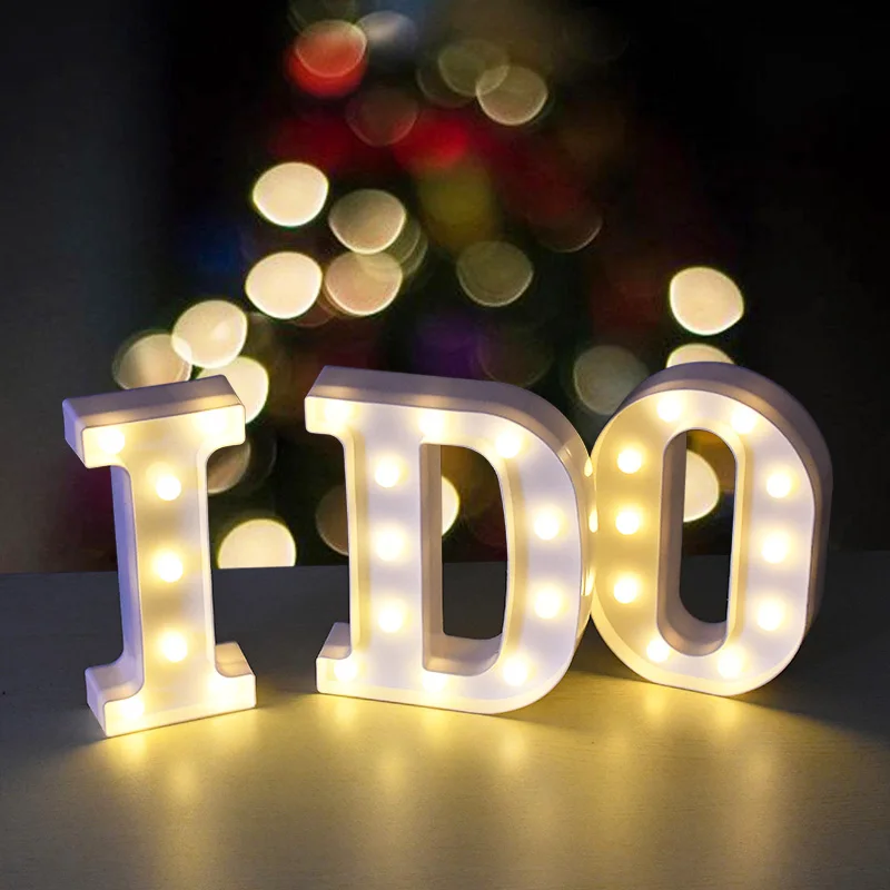 

Luminous Letter LED Light English Alphabet Number Night Light Wedding Valentine's Day Christmas Home Party Decoration