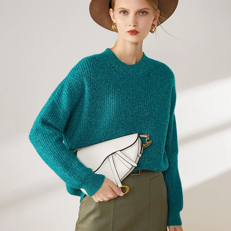 Новинка Осень-зима плотный свободный свитер Топ 100% кашемировый женский | Женская