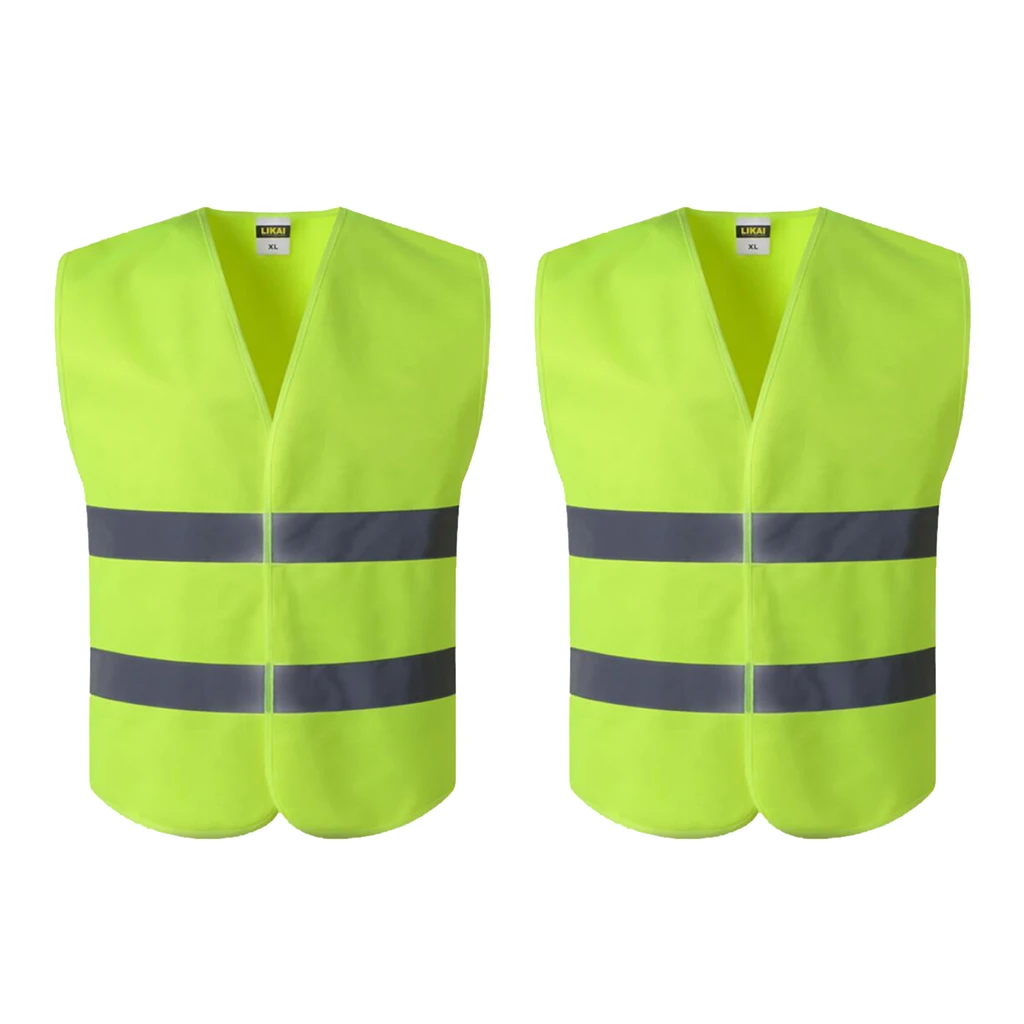 

2x светоотражающий предупреждающий жилет рабочая одежда высокая видимость День Ночь защитный жилет