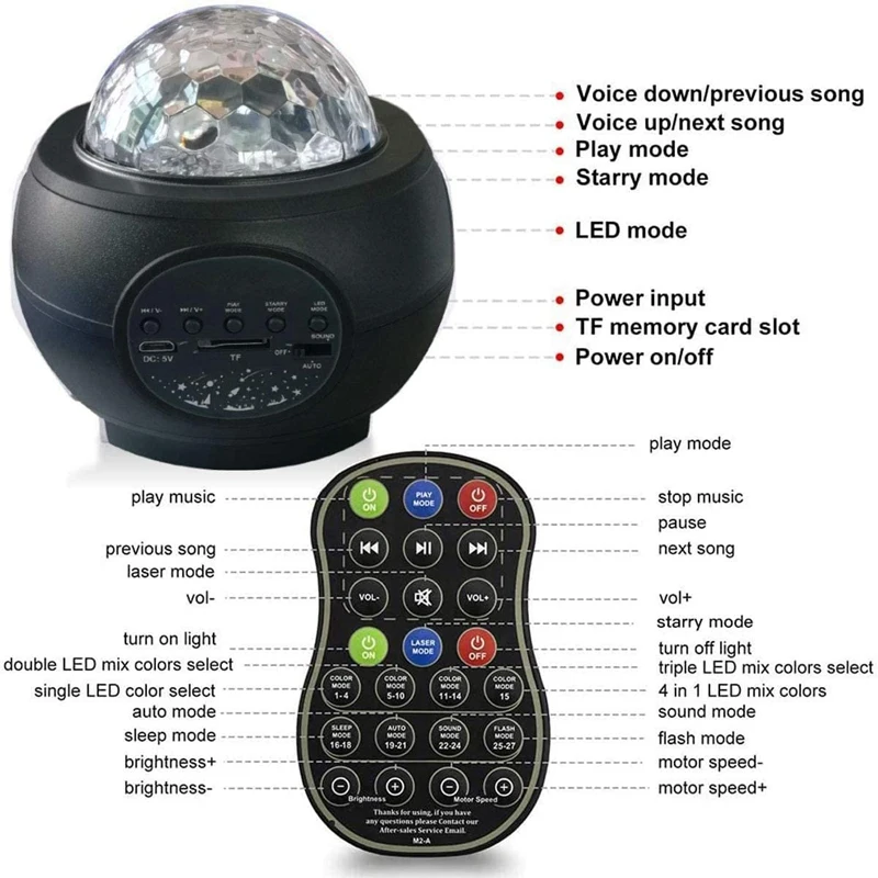 

Star Projector Galaxy Starry Night Light Projector , Bluetooth Stereo Music Speaker for Kids Adults Bedroom Party