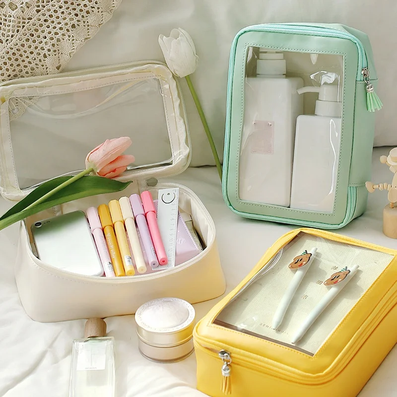

Big Storage 2021 Summer New Note For Transparent Portable Stationery Collection Pencil Bags Gift