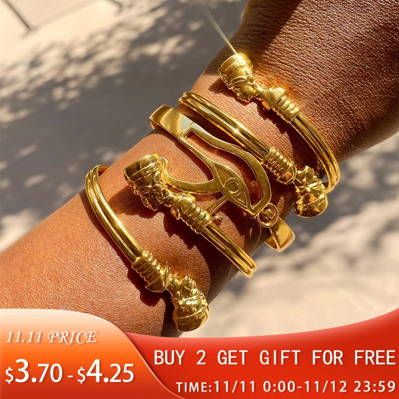 Египетская королева Nefertiti браслеты для женщин и мужчин золотого цвета