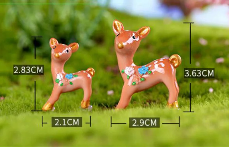 Рождество цветок сливы олень мох микро Пейзаж украшения мини статуя оленя Смола