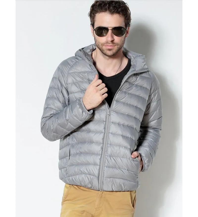 Men's Padded Jacket Thicken Winter Warm Quilting Hooded Light Weight Coat AW21 New High Quality Casual Jacket Male Clothes