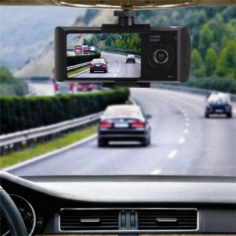 Автомобильный видеорегистратор R300 DVR Dash camera gps с двумя объективами g сенсор