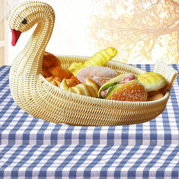 Экологичная плетеная корзина для хранения имитация ротанга тканая в форме