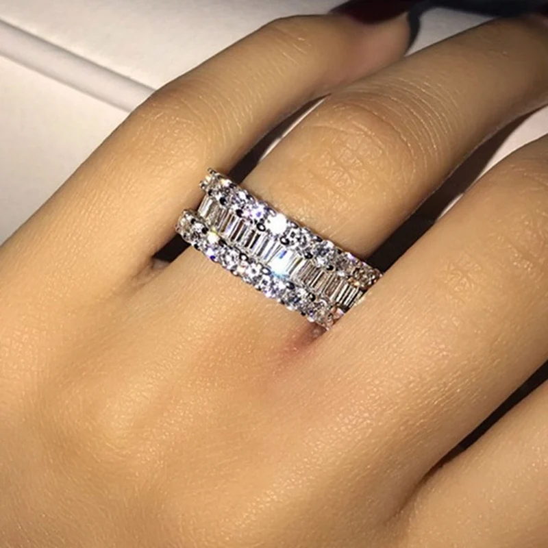 Европейский Стиль Роскошные модные инкрустированные Белый квадрат циркон