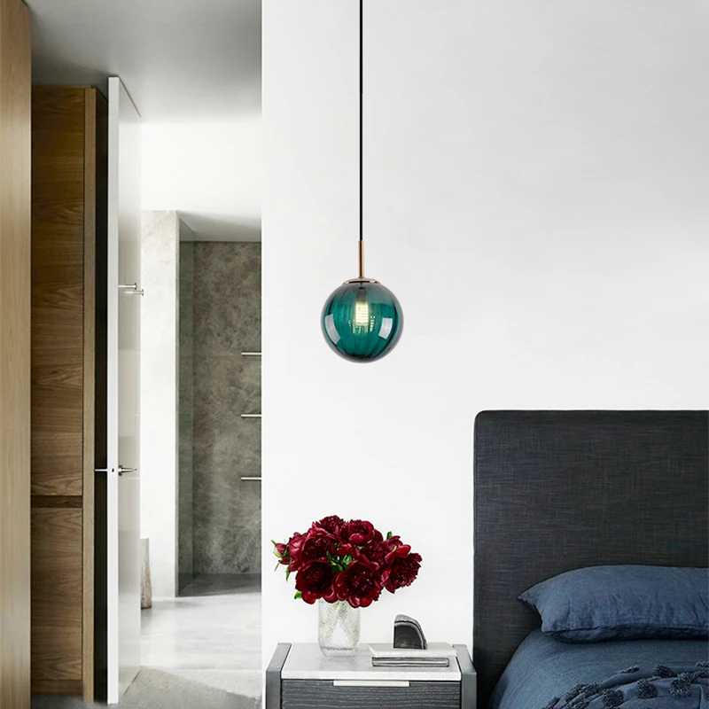 4 цвета постмодернистские Стекло шаровидная люстра освещение для бара