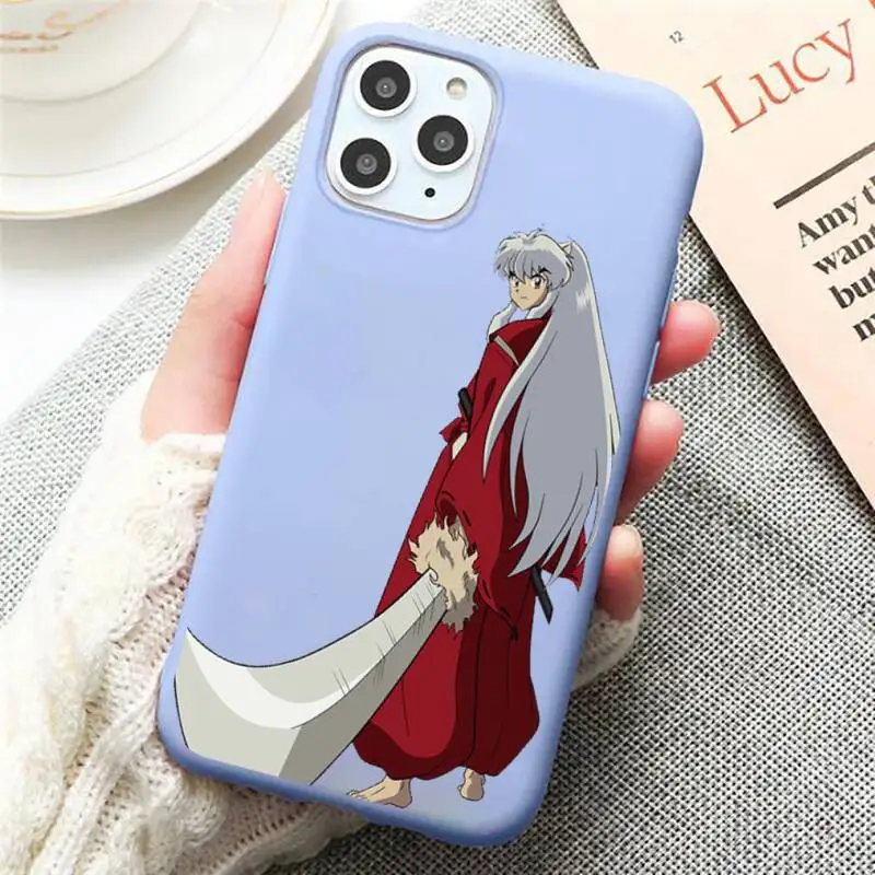

Anime Inuyasha Phone Case Candy Color for iPhone 11 12 mini pro XS MAX 8 7 6 6S Plus X SE 2020 XR