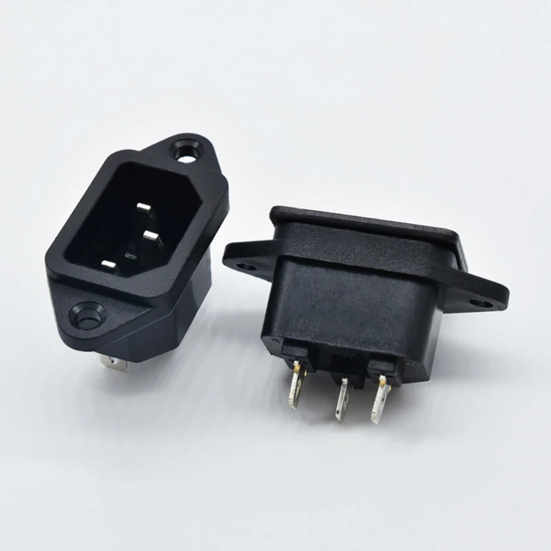 

1pc AC 250V 10A IEC320 C14 3 Pin Male Power Cord Inlet Socket 19QE