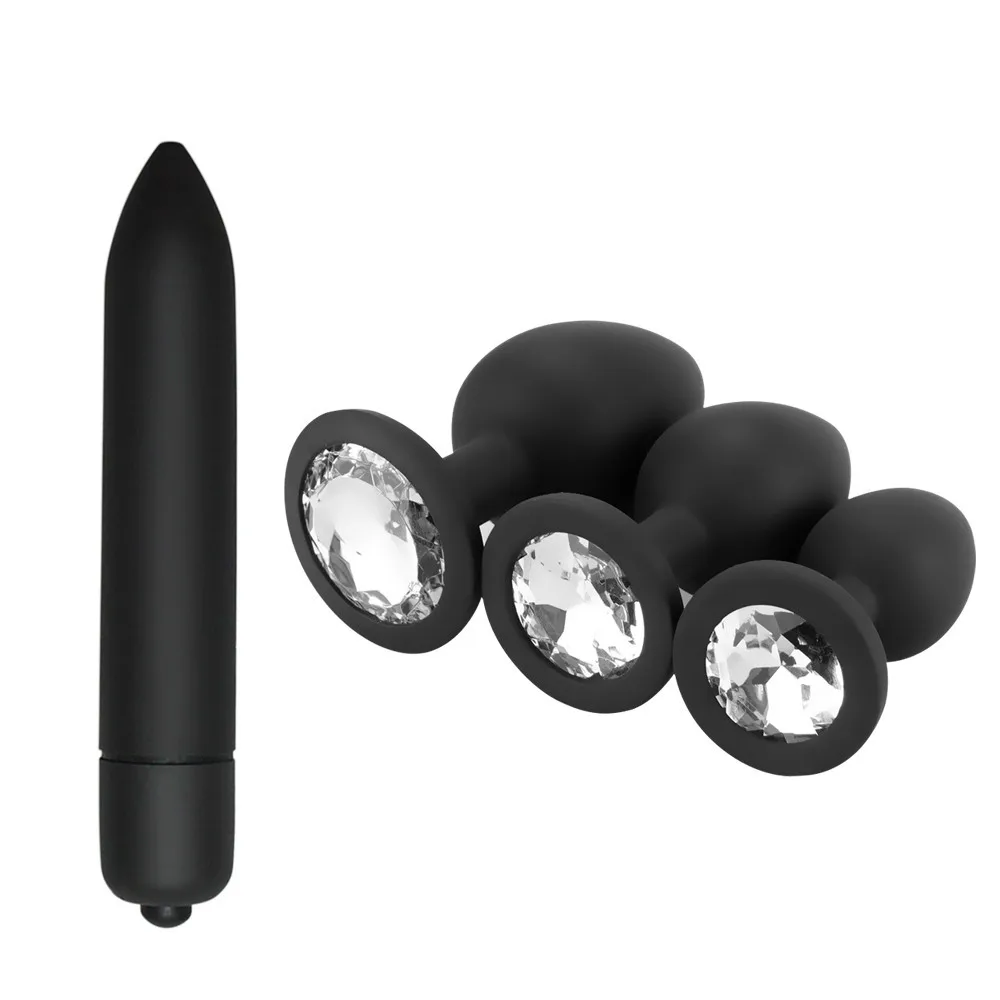 Силиконовая Анальная пробка для взрослых анальная с вибратором пулей секс