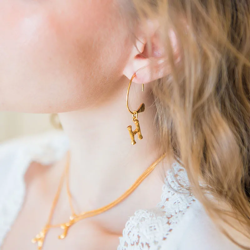 Женские серьги-кольца с надписью золотистые висячие серьги модные ювелирные