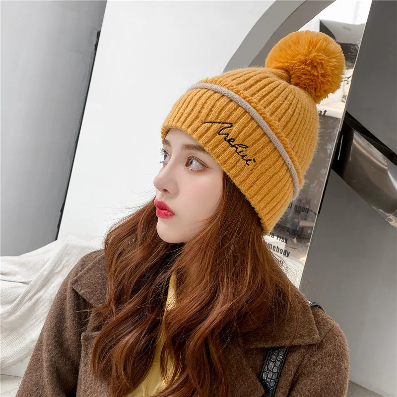 

Autumn and Winter Version Versatile Sweet Lovely Winter Warm Cold Hat Chapeau Femme Beanies for Women Sombreros De Mujer