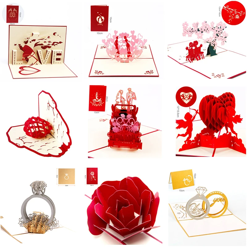 3D love поздравительная открытка персонализированные свадебные открытки