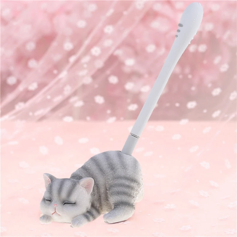 

Cute Cat Pen Holder Creative Resin Pencil Organizer Desktop Ornaments Decoration Stationery School Office Supplies H9EB