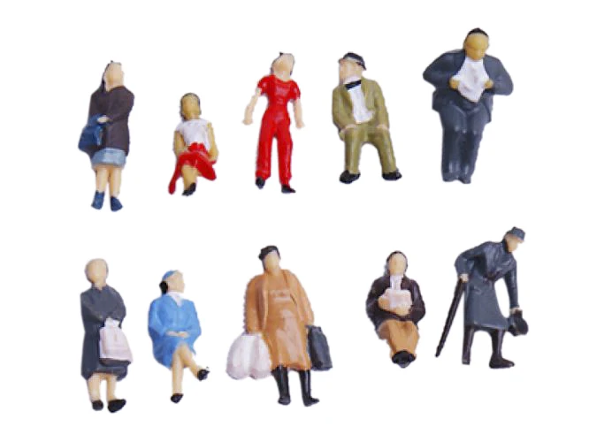 

29 Pieces Mixed Train People Passenger with Park Bench HO OO Layout Dioramas