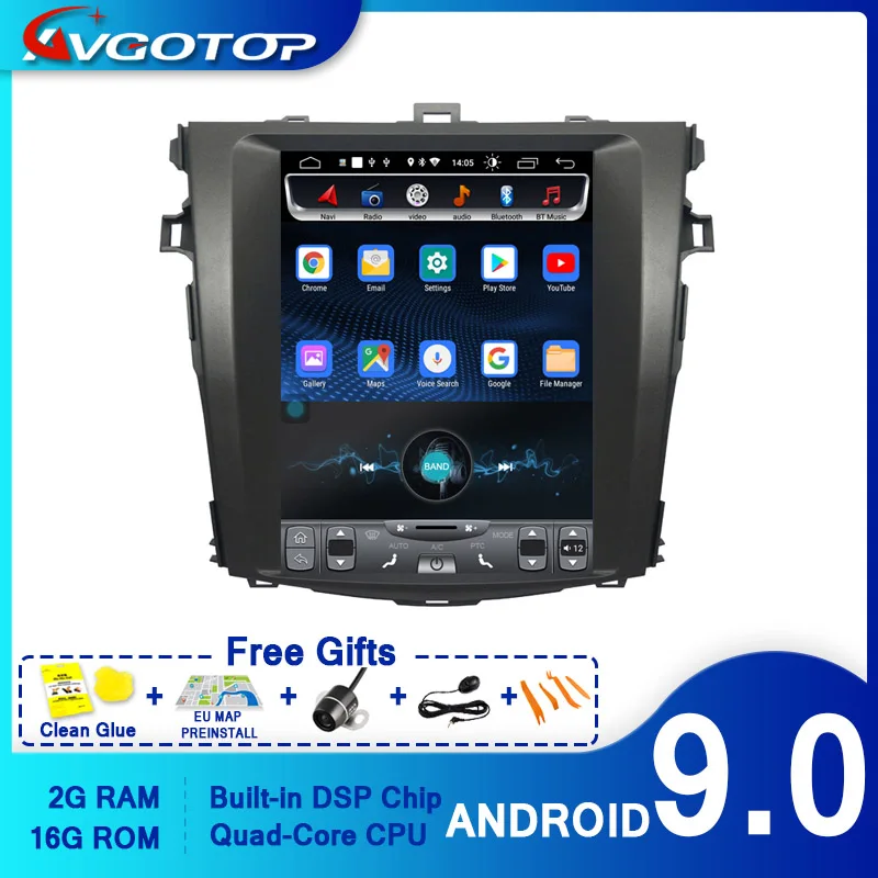 AVGOTOP Android 9 0 вертикальный экран Автомобильный мультимедийный Tesla DSP GPS-навигатор