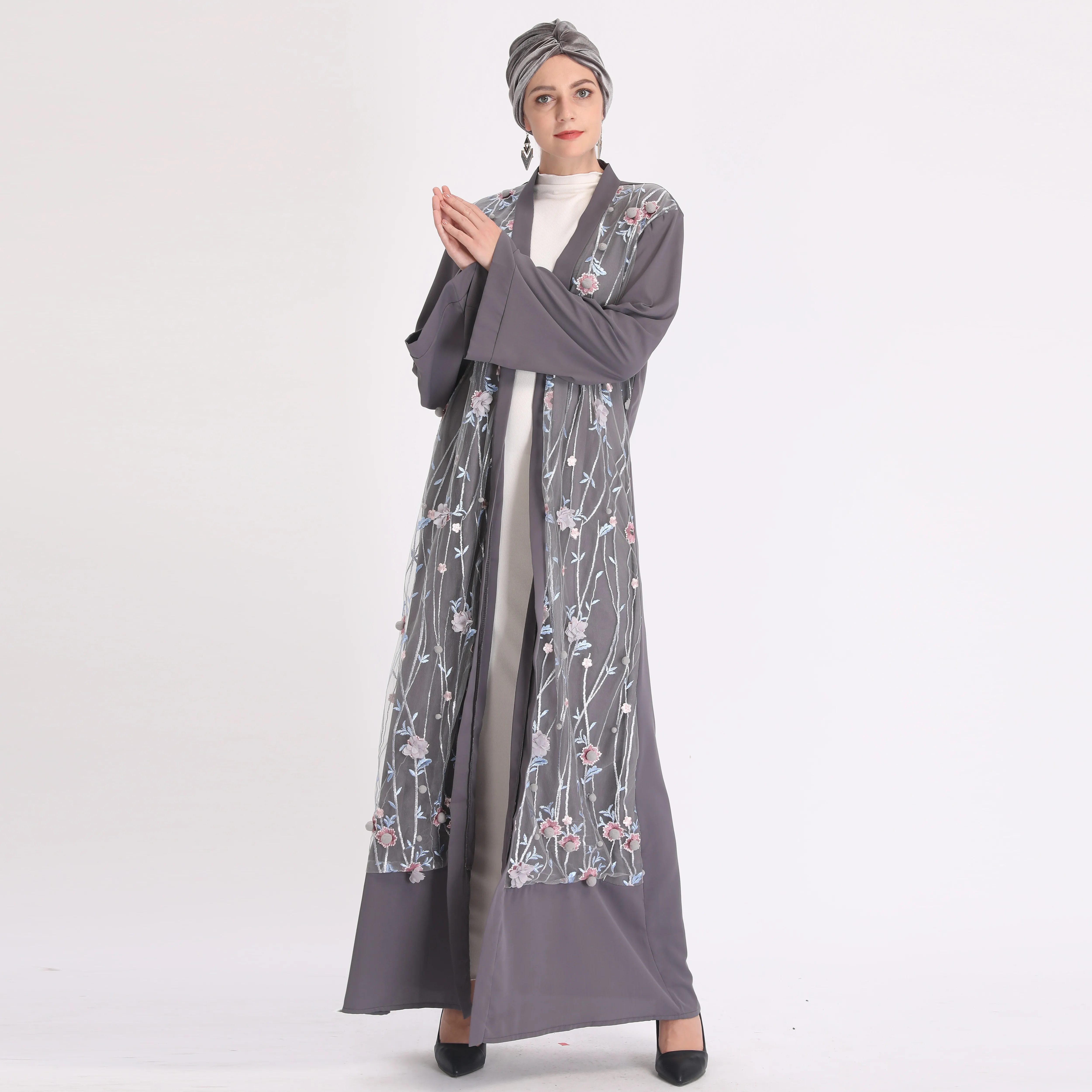 Мусульманское платье с вышивкой Abaya Mubarak Niqab кардиган кимоно длинное туника Jubah