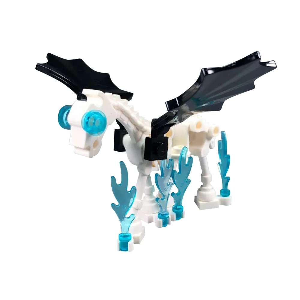 2 компл./лот кубики MOC лошадь пламя льда крылья оружие воин животных аксессуары