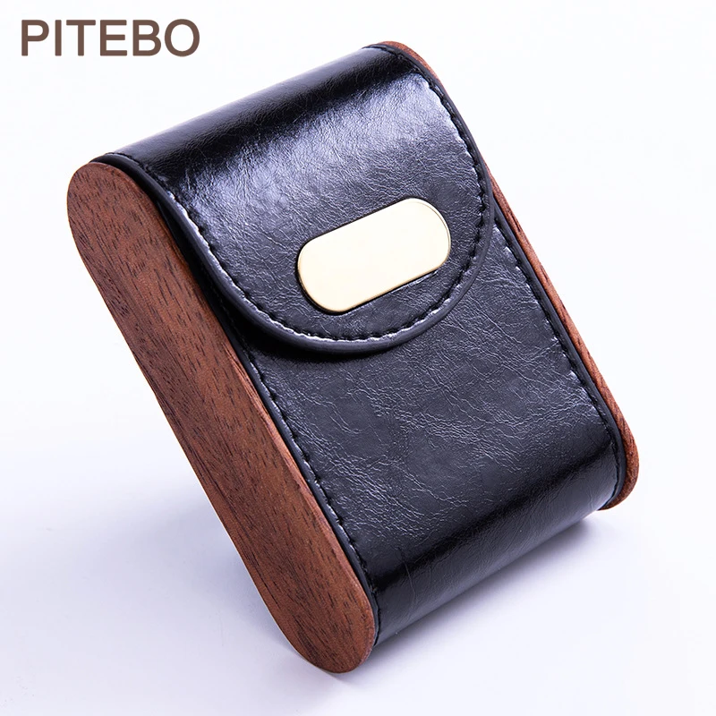 

PITEBO Men's 20 cigarettes whole pack pack pack pack clamshell stylish solid wood cigarette pack cigarette protection pack