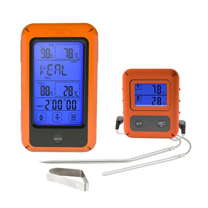 

TS-TP20 Wireless Digital Cooking Thermometer with Dual Probe Kitchen Food Meat Baking Thermograph for Smoker Grill BBQ