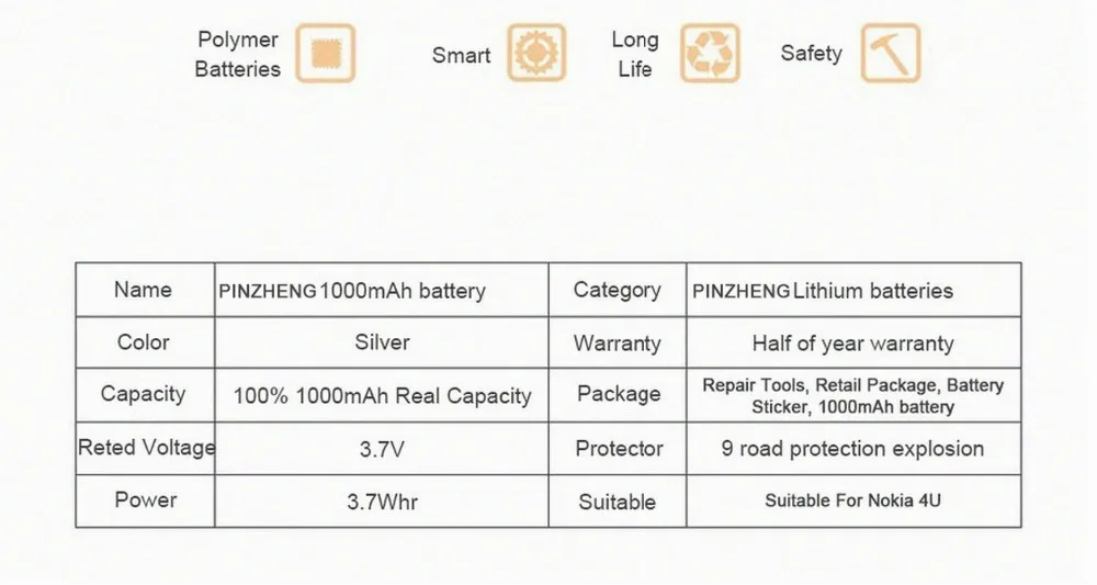 PINZHENG BL-4U телефон Батарея для Nokia BL 4U BL-4U BL4U E66 C5-03 5530 5730 Замена Nokia BL 4U Батарея