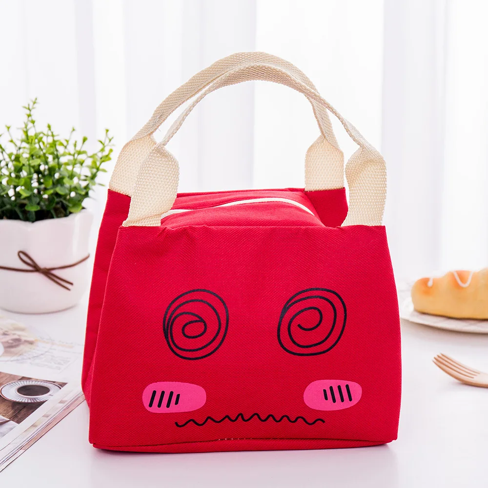 

XZP Portable Lunch Bag Funny Cute Face kids Adult Waterproof lunch Pouch Picnic Go School Working Portable Insulated Lunch Bags
