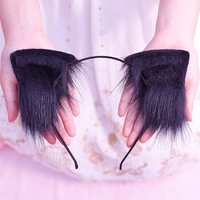 new lolita cosplay fold neko cat ears headwear hairhoop handwork lovely kc animal halloween hairpin for girl women