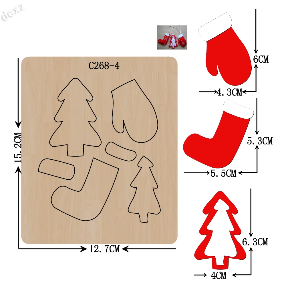 Новые рождественские носки перчатки деревянные штампы для скрапбукинга C-268-4 |