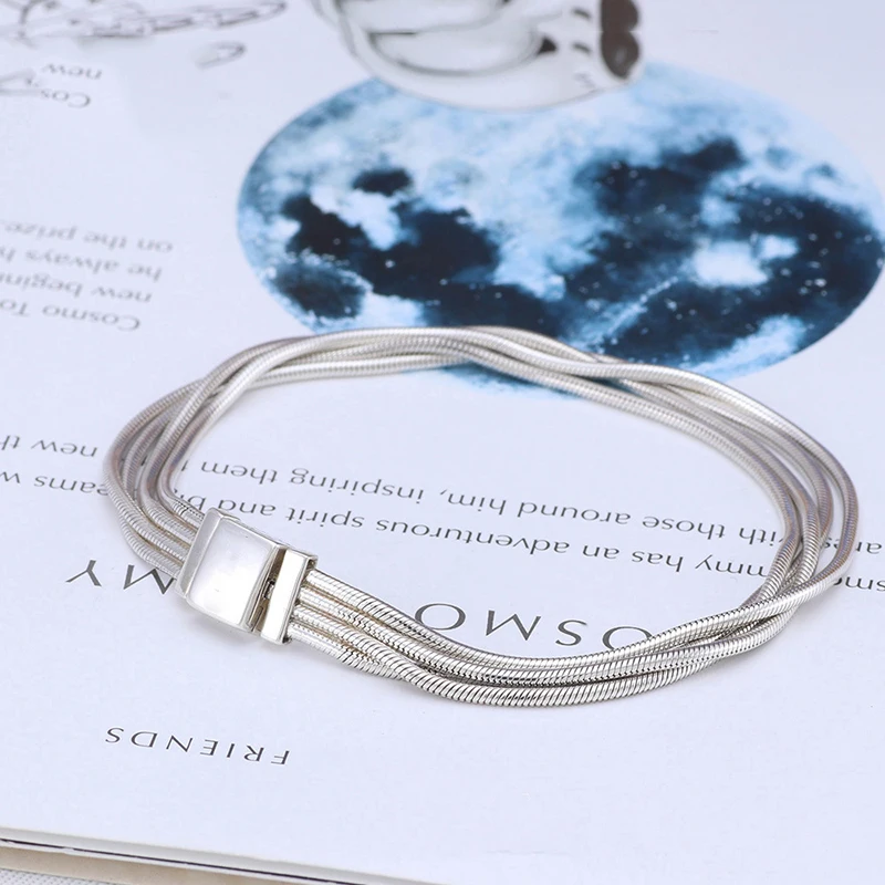

Amaia Fit Original Reflexions 925 Sterling Silver Bracelet Multi Snake Chain Bracelets Women Beads Charm DIY Fashion Jewelry