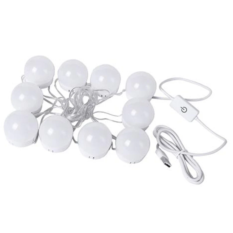 

Vanity Mirror Lights with 10 LED Light Bulb&Adjustable 3 Kinds of Lights,DIY Vanity Mirror Light for Bath (No Mirror)